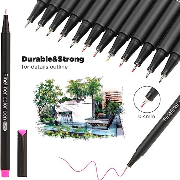 3pack of Journal Planner Pens Colored Pens Fine Point Markers Fine Drawing Pens - Picture 6 of 8